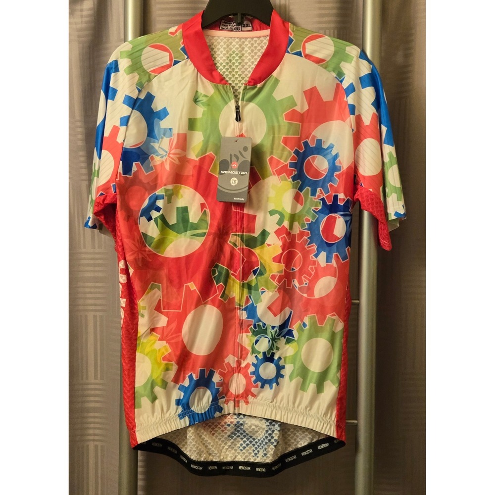 Weimostar JPOJPO Cycling Jersey XXL Men Multicolor Gear Graphic Short Sleeve NWT